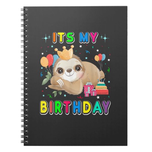 Its My Birthday Cute Sloth Birthday Party Costumes Notizblock (Vorderseite)