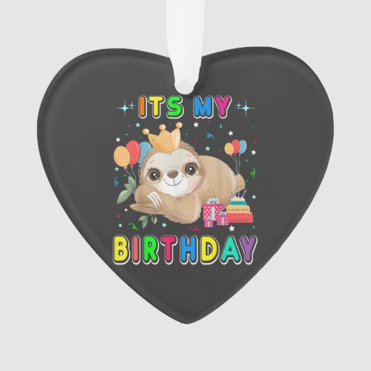 Its My Birthday Cute Sloth Birthday Party Costumes Ornament (Vorderseite)