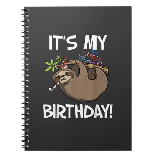 It's My Birthday Cute Sloth Party Outfit T-Shirt Notizblock (Vorderseite)
