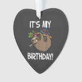 It's My Birthday Cute Sloth Party Outfit T-Shirt Ornament (Vorderseite)