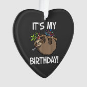 It's My Birthday Cute Sloth Party Outfit T-Shirt Ornament (Vorderseite)