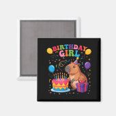 Its My Birthday Girl Capybara Lovers Birthday Part Magnet (Vorderseite/Rückseite)