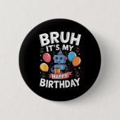 Its My Birthday Party Robot Theme Bday Celebration Button (Vorderseite)