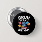Its My Birthday Party Robot Theme Bday Celebration Button (Vorne & Hinten)