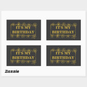 It's my birthday rechteckiger aufkleber (Blatt)