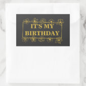 It's my birthday rechteckiger aufkleber (Tasche)
