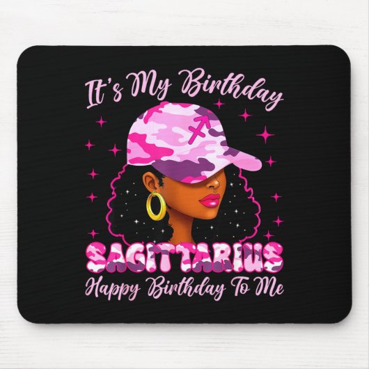 It's My Birthday Sagittarius Black Woman Nk Camo Mousepad (Vorne)
