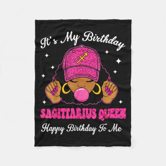 It's My Birthday Sagittarius Queen Happy Birthday  Fleecedecke (Vorderseite)