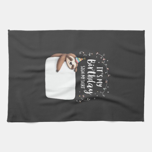 It's My Birthday Sign My Shirt Novelty Party anima Geschirrtuch (Horizontal)