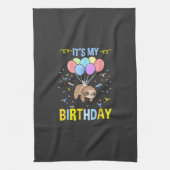 Its My Birthday Sloth T-Shirt Geschirrtuch (Vertikal)