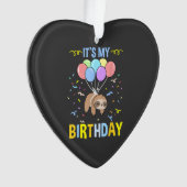 Its My Birthday Sloth T-Shirt Ornament (Vorderseite)