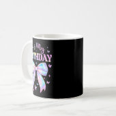 It's My Birthday Tie Dye Coquette Bow Butterfly Bi Kaffeetasse (Vorderseite Links)