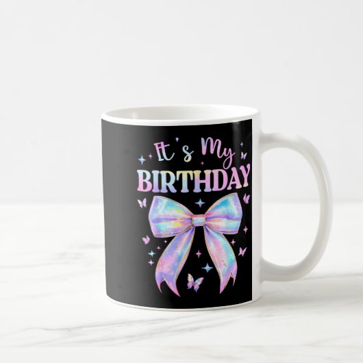 It's My Birthday Tie Dye Coquette Bow Butterfly Bi Kaffeetasse (Rechts)