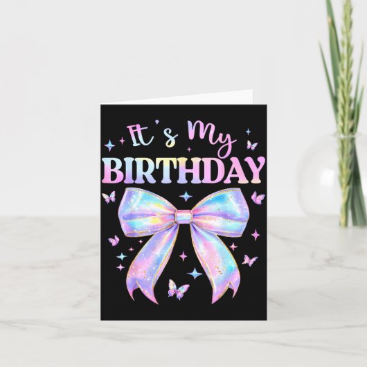 It's My Birthday Tie Dye Coquette Bow Butterfly Bi Karte (Vorderseite)
