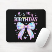 It's My Birthday Tie Dye Coquette Bow Butterfly Bi Mousepad (Mit Mouse)