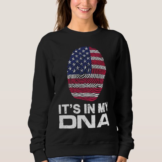 IT'S MY DNA IN Flag National Pride Fingerprint Nat Sweatshirt (Vorderseite)