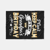 It's My Grandpa's Birthday Shirt I Can't Keep Calm Fleecedecke (Vorderseite (Horizontal))