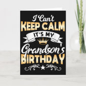 It's My Grandson's Birthday Shirt I Can't Keep Cal Karte (Vorderseite)