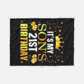 It's My Son's 21st Birthday Happy Birthday 21 Year Fleecedecke (Vorderseite (Horizontal))