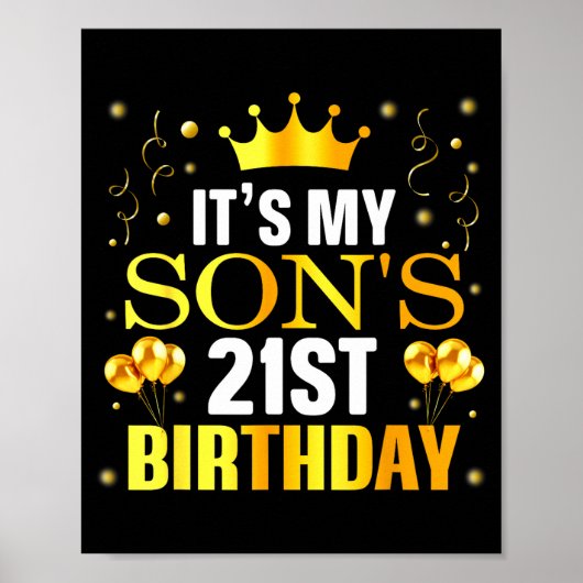 It's My Son's 21st Birthday Happy Birthday 21 Year Poster (Vorne)