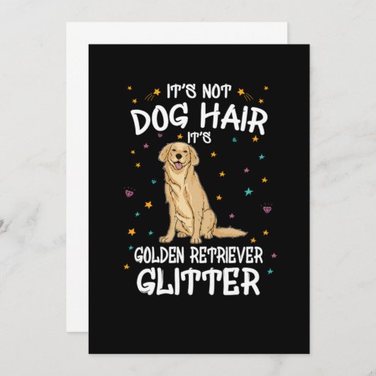Its Not Dog Hair Its Golden Retriever Glitter Einladung (Vorne/Hinten)