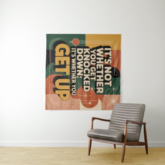 It's Not Whether You Get Knocked Down Wandteppich (Beispiel (Horizontal))