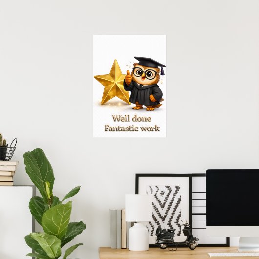 It's official well done gold star achievement post poster (Heimbüro)