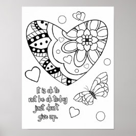 It's ok heart coloring poster