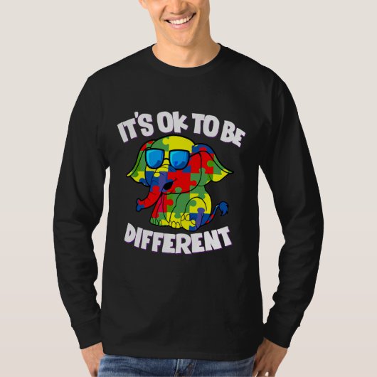 Its Ok To Be Different Autism Awareness Elephant P T-Shirt (Vorderseite)