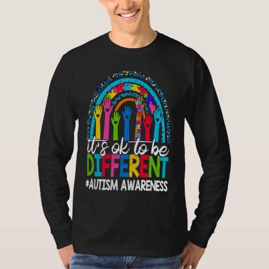 It's Ok To Be Different Autism Awareness Leopard R T-Shirt (Vorderseite)