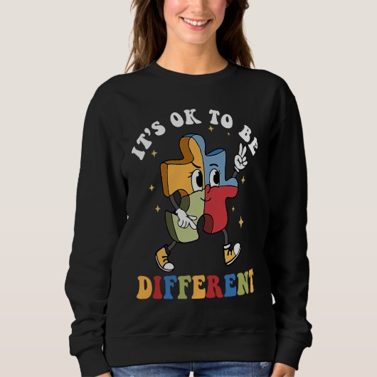 It's Ok To Be Different Autism Awareness Puzzle Pi Sweatshirt (Vorderseite)