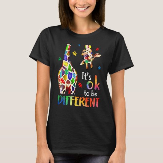 Its Ok To Be Different Autism Awareness Puzzle Pie T-Shirt (Vorderseite)