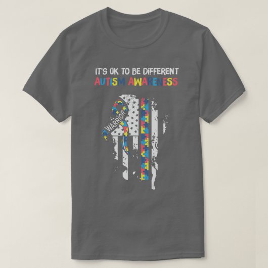 Its ok to be different Autism awareness T-Shirt (Design vorne)