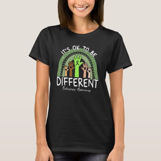 It's Ok To Be Different Babesiosis Awareness Lime  T-Shirt (Vorderseite)