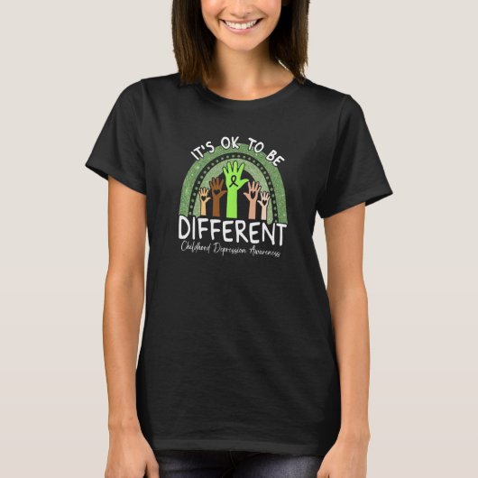 It's Ok To Be Different Childhood Depression Aware T-Shirt (Vorderseite)