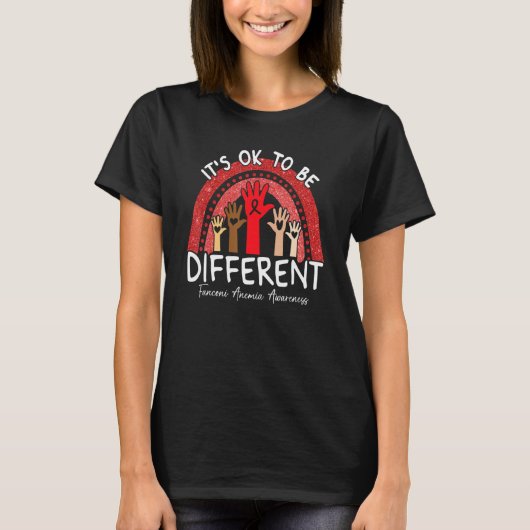It's Ok To Be Different Fanconi Anemia Awareness R T-Shirt (Vorderseite)