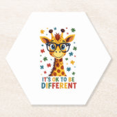 It's Ok To Be Different Giraffe Autism Awareness B Untersetzer (Vorderseite)