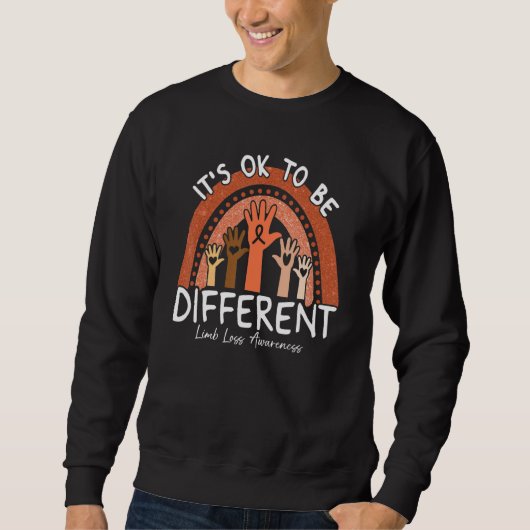 It's Ok To Be Different Limb Loss Awareness Orange Sweatshirt (Vorderseite)