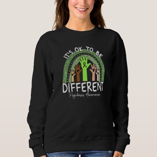 It's Ok To Be Different Psychosis Awareness Lime G Sweatshirt (Vorderseite)