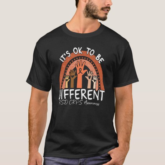 It's Ok To Be Different RSD CRPS Awareness Orange T-Shirt (Vorderseite)