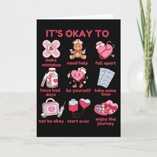 It's Okay Not To Valentine Mental Health Problems  Karte (Vorderseite)