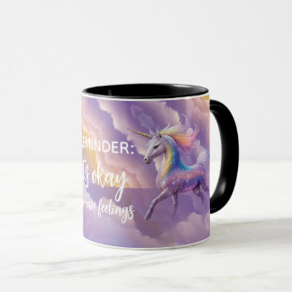 It's okay to have feelings Sparkly Glitter Unicorn Tasse