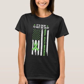 It's Okay to Not Be Okay USA Flag Mental Health Aw T-Shirt