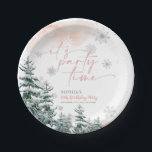 It's Party Time Winter Birthday  Pappteller<br><div class="desc">Winter Birthday</div>