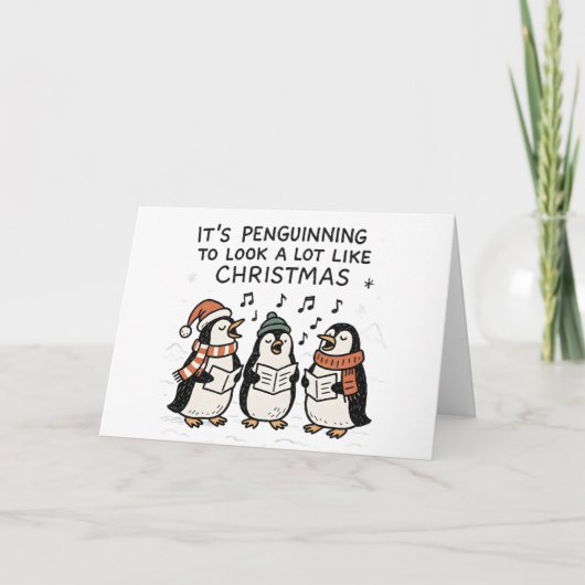 It's Penguinning - Funny Christmas Card Feiertagskarte (Vorderseite)