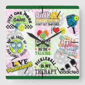 It's Pickleball Time Square Wall Clock Quadratische Wanduhr (Vorderseite)