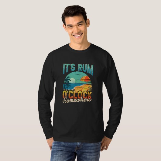 Its Rum Oclock Somewhere Summer Vacation Beach Dri T-Shirt (Vorne ganz)