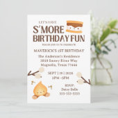 It's S'more Fun to Be One First Birthday  Einladung (Stehend Vorderseite)
