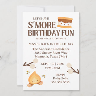 It's S'more Fun to Be One First Birthday Einladung