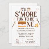 It's S'more Fun to Be One Kids 1st Birthday  Einladung (Vorne/Hinten)